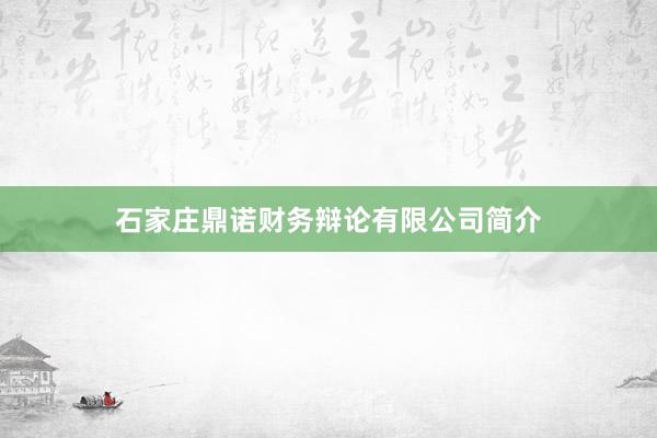 石家庄鼎诺财务辩论有限公司简介